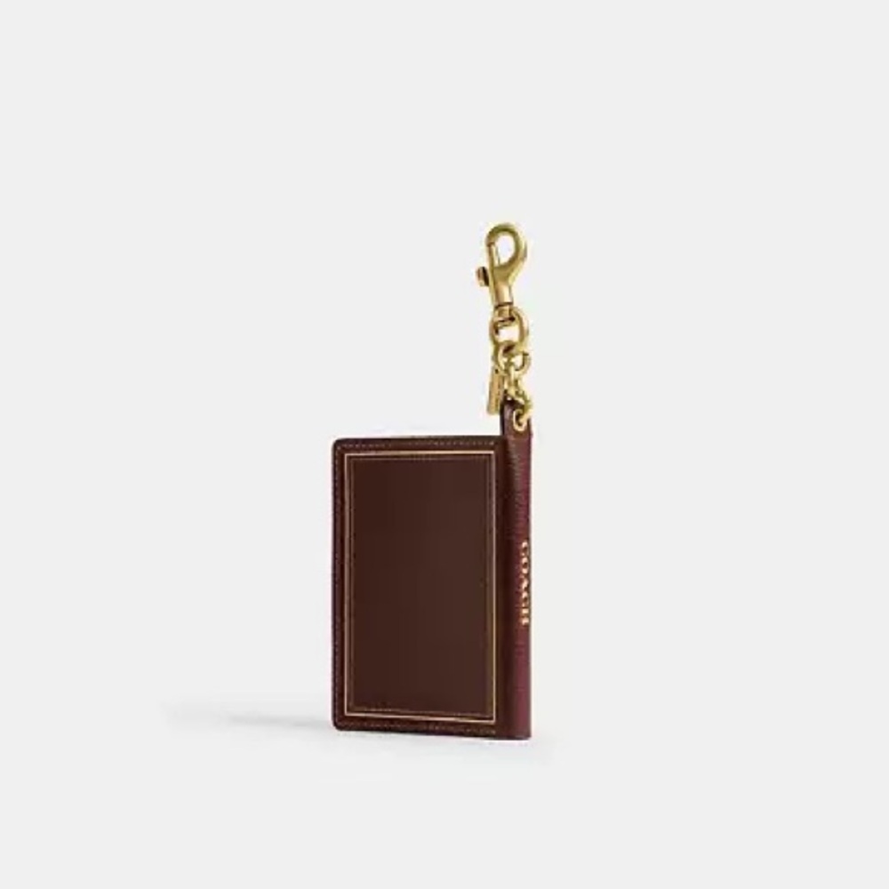 Coach Brown Leather Note Book Bag Charm Keychain - Picture 3 of 7